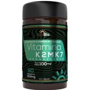 Vitamina K2 MK7 Menaquinona 60 cápsulas 300mg ActiBio — embalagem