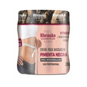 Creme para Massagem Pimenta Negra 200g Rhenuks — embalagem