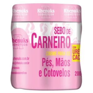 Sebo de Carneiro Pés Mãos e Cotovelos 200g Rhenuks — embalagem