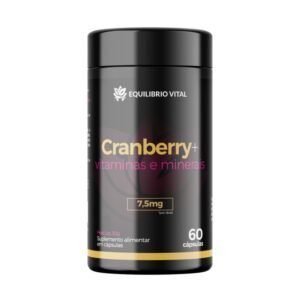 Cranberry Vitaminas e Minerais 60 cápsulas Equilíbrio — embalagem