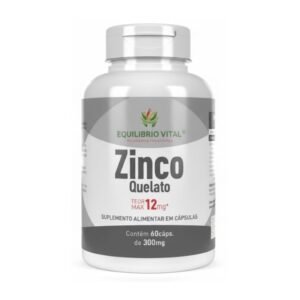 Zinco 60 cápsulas Teor Max 12mg Equilíbrio — embalagem