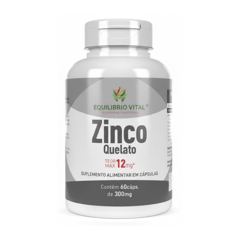 Zinco 60 cápsulas Teor Max 12mg Equilíbrio — embalagem