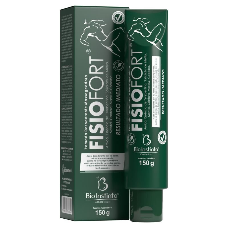 Fisiofort Pomada Massageadora Verde 150g Bio Instinto — embalagem