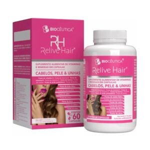 Reliver Hair Cabelo Pele e Unha 60 Cápsulas Biocêutica — embalagem