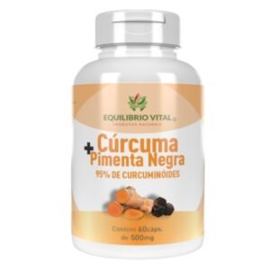Cúrcuma com Pimenta Preta 60 cápsulas 500mg Equilíbrio — embalagem