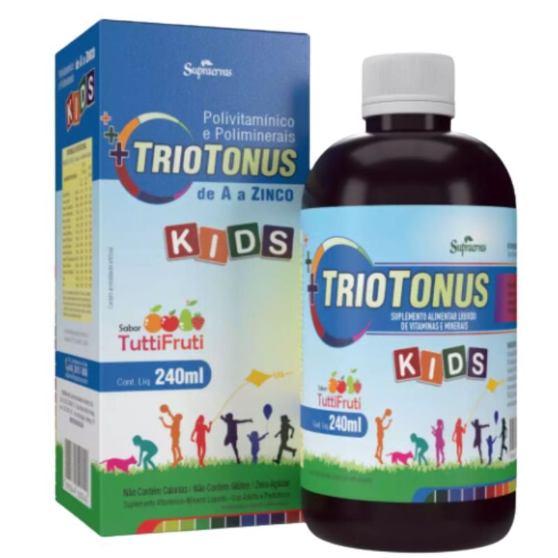 Triotonos Kids Polivitamínico e Mineral 240ml SupraErvas — embalagem