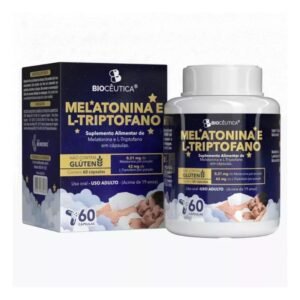Triptofano + Melatonina 60 Cápsulas 500mg Biocêutica — embalagem