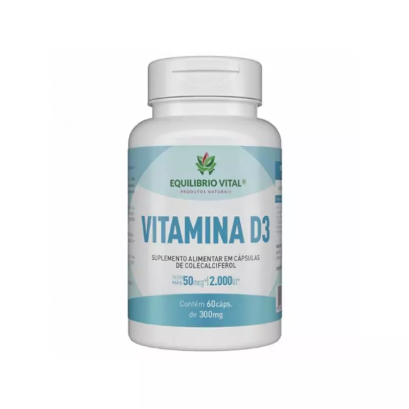 Vitamina D3 60 Cápsulas 300mg Equilibrio — embalagem